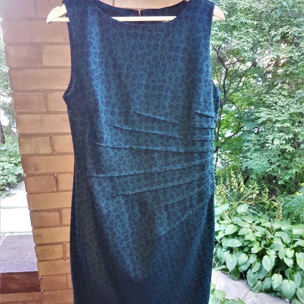 JACOB Green Leopard Print Dress